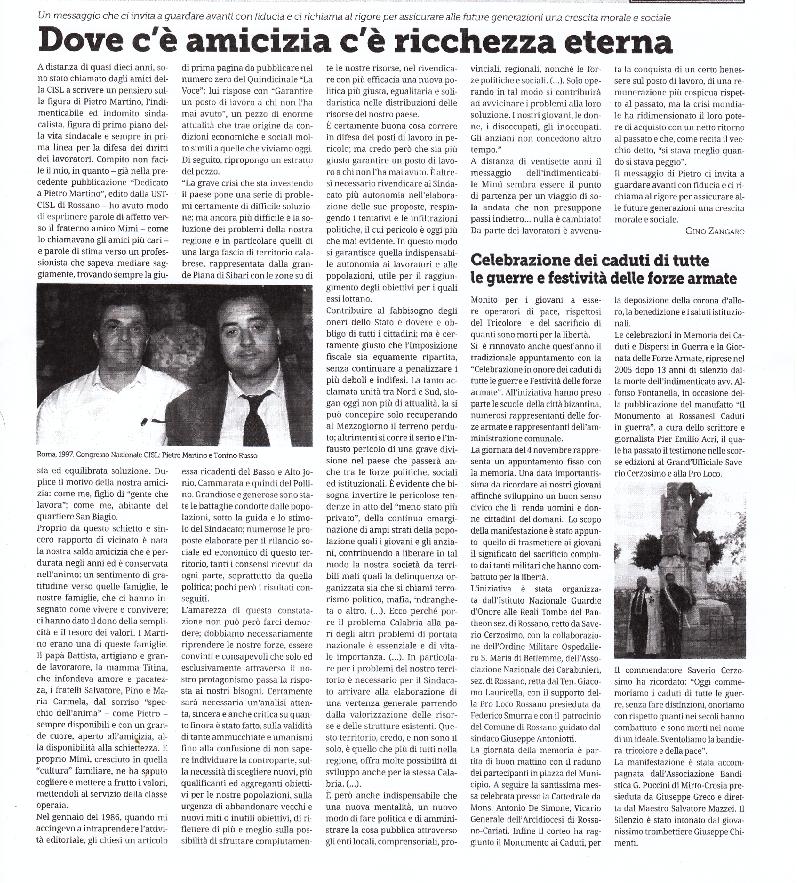 Ospitiamo Gino Zangaro che parla dell' Amico PIETRO MARTINO